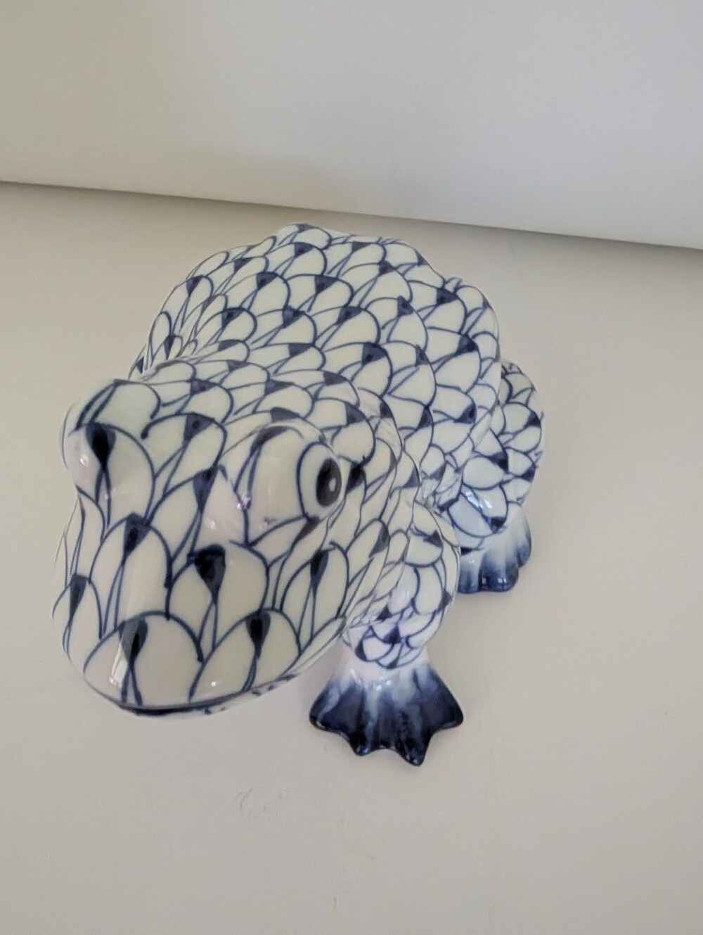 Vintage Andrea By Sadek Fishnet Ceramic Frog Figurine